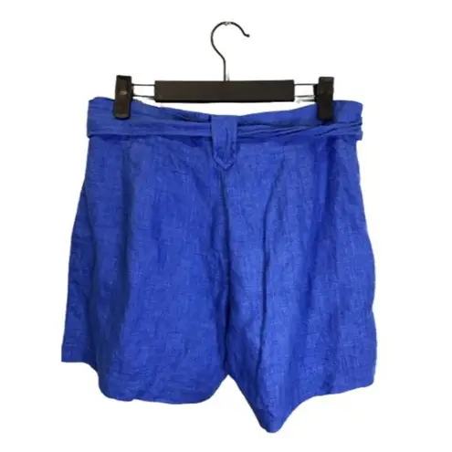 J. McLaughlin  Abbie Blue  Beachy Vacation Classic Preppy Linen Shorts (Size 6)