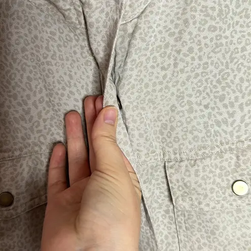 Rails Collins Linen Blend Utility Jacket White Mini Cheetah print size S