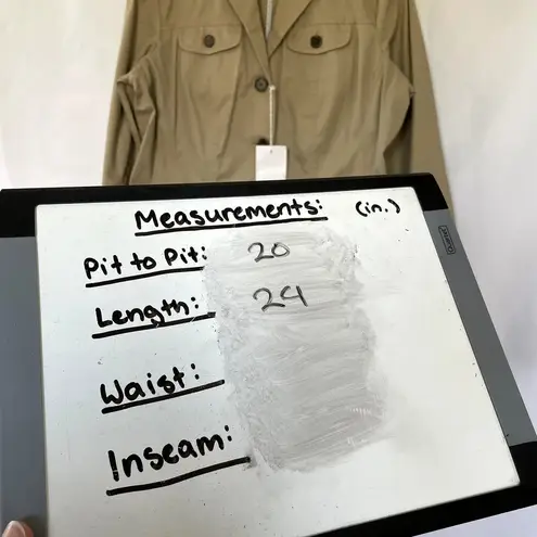 NWT flawed Lands' End cargo tan jacket pockets women's size 12 casual denim