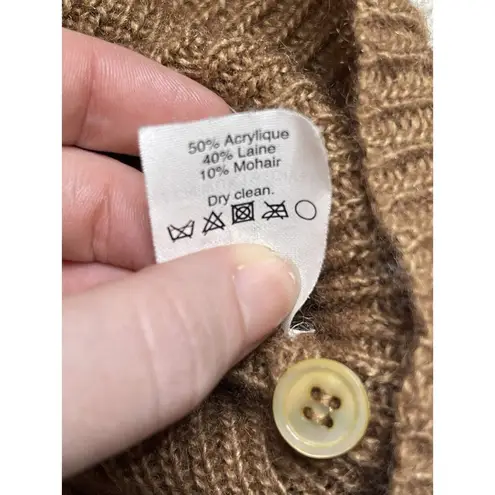 J.Crew Sweater Wool Mohair blend Women Size Small Brown w/ Buttons