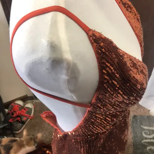 Abyss By Abby long sequined slit side jilha dress size small