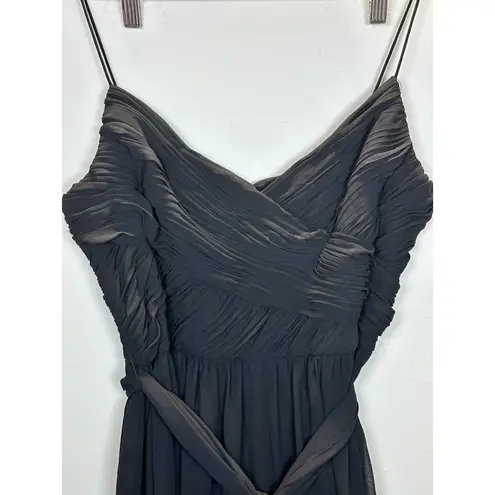 Mac Duggal Ieena for Women's 2651 Size M Black Wide Leg Jumpsuit Faux Wrap EUC