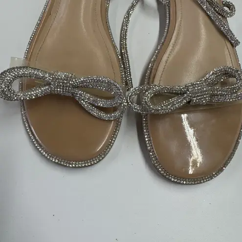 Simmi London Shoes Women Size 6 AELLA Rhinestone Bow Tie Sandals Crystal Glitter