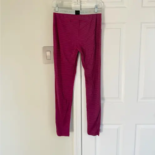 Icebreaker Bodyfit Merino 200 Womens Pink Stripe Baselayer Leggings Size M Size M