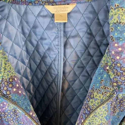 Christopher & Banks Quilted Floral Frenzy Full Zip Jacket Size XL Boho Garden - Image 10