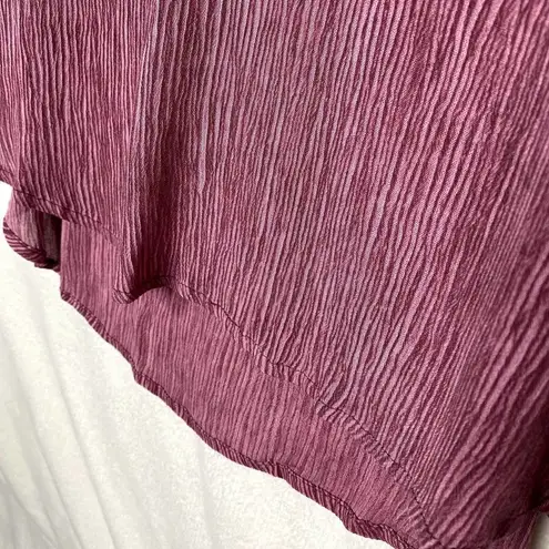 Orange Creek Sleeveless Embroidered Crushed Tank Top Pink Purple Small V-Neck