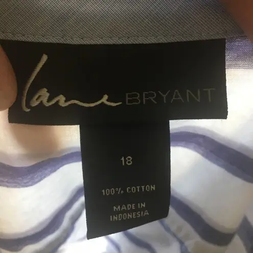 Lane Bryant  lightweight striped button down shirt thumbnail 3