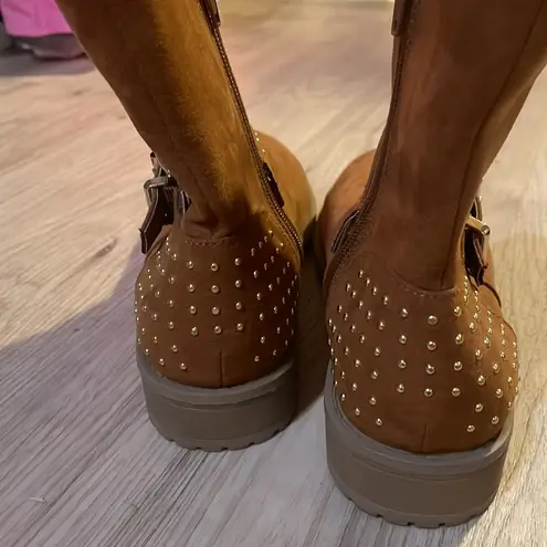 Brash -  cinnamon gold studded boots short 1 inch size 6