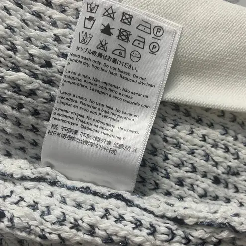 Escada Harbor Blue Tweed Fringe Knit Sweater Blazer Jacket Size US Small