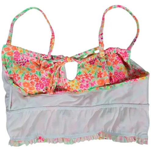 Salt + Cove Juniors Sun Floral Garden Smocked Cami Bikini Swim Top in Neon M NWT Orange Size undefined