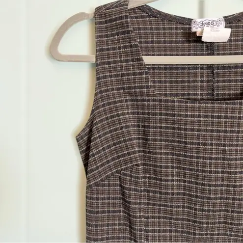 Cloud 8 Vintage Plaid Dress Size Medium Black