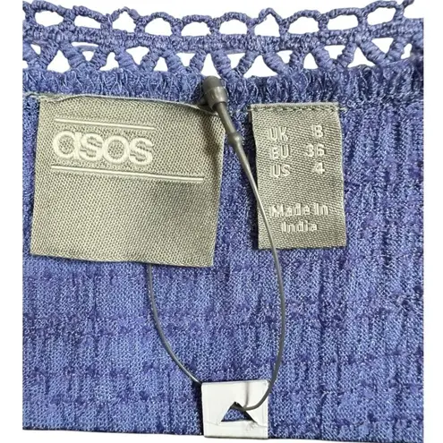 NWT ASOS Floral Embroidered Bell Sleeve Maternity Dress Size 4 Feminine Boho Blue