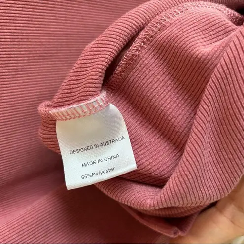 Angel Maternity Mauve Ribbed Stretchy Comfortable Waist Tie Short Sleeve Dress Pink Size XL