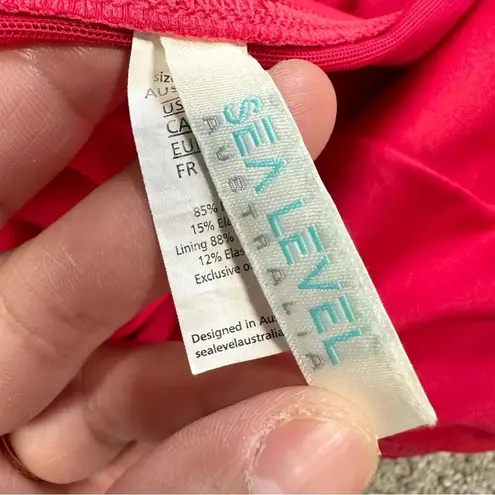 Sea Level Australia Eco Essentials Frill One Piece Swimsuit in Red Size 12