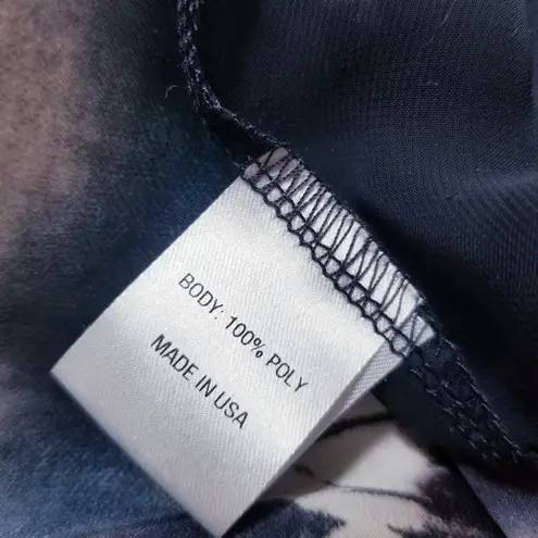 lola & sophie New York Printed Satin Pussybow Blouse Sleeveless Made in USA Gray Size XS