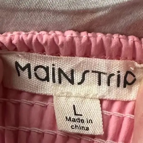 Main Strip EUC - Heartfelt Milkmaid Smocked Sequin Hearts Crop Top - Size: Large