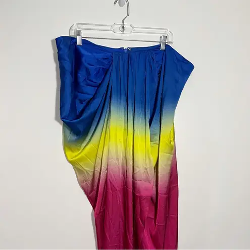 Garnerstyle X FTF Renee Tie Dye Rainbow Maxi Skirt Size NEW 2X Blue