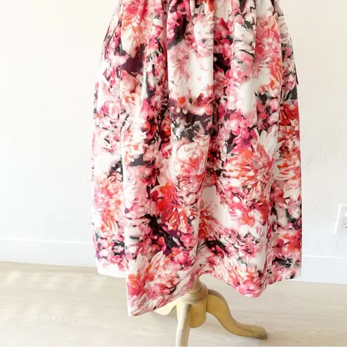Eliza J Pink Tulip Floral Belted Print Faille Fit & Flare Dress NWT | 8