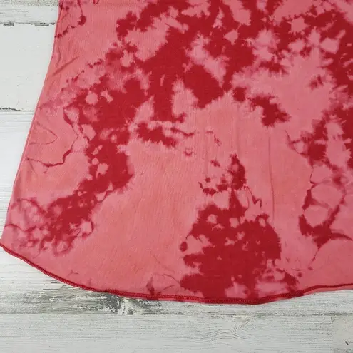 American Apparel NWOT  50/50 Custom Red Bleach Tie Dye Crinkle Tank Top Medium