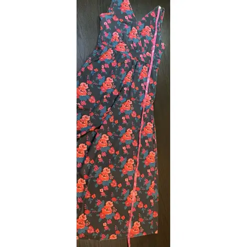 Garnet Hill Maxi Dress Womens 10 Floral Prairie Cottage Garden Sleeveless READ