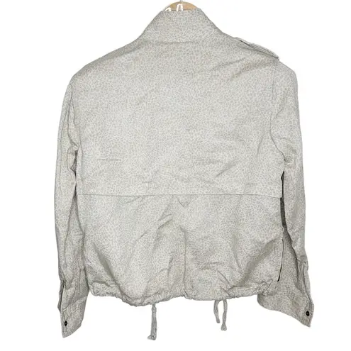 Rails Collins Linen Blend Utility Jacket White Mini Cheetah print size S