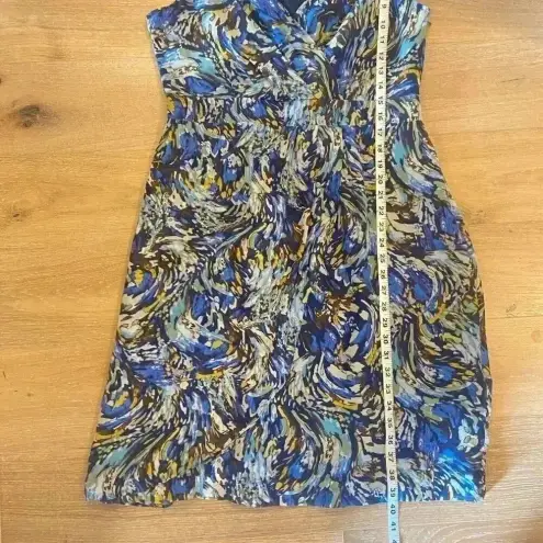Anthro Moulinette Soeurs Oak Apple 100% Silk Dress Size‎ 12 Blue