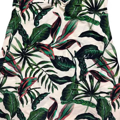 ANDIE NWT Waikiki Swim Cover Dress XS Ivory Palm Leaf Print Beachwear Vacation