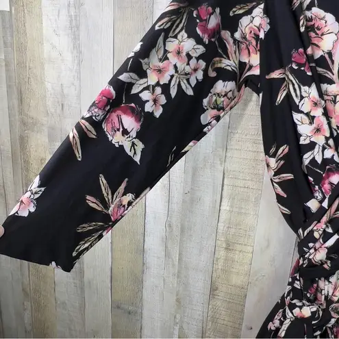 Rachel Rachel Roy Size 3X Long Sleeve Tie Waist Below The Knee Floral Dress Pink