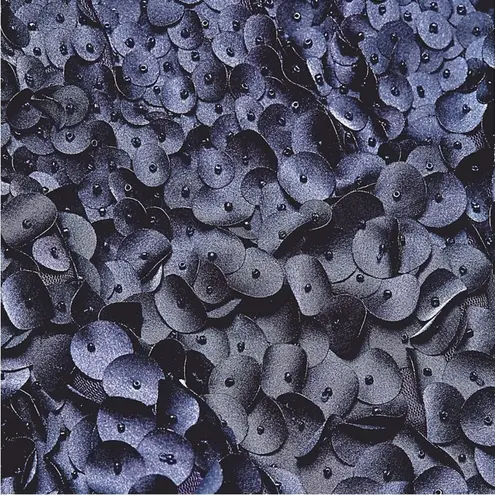 Theia Slate Blue Petal Appliqué boat neck Long sleeve floor Length Formal gown 6