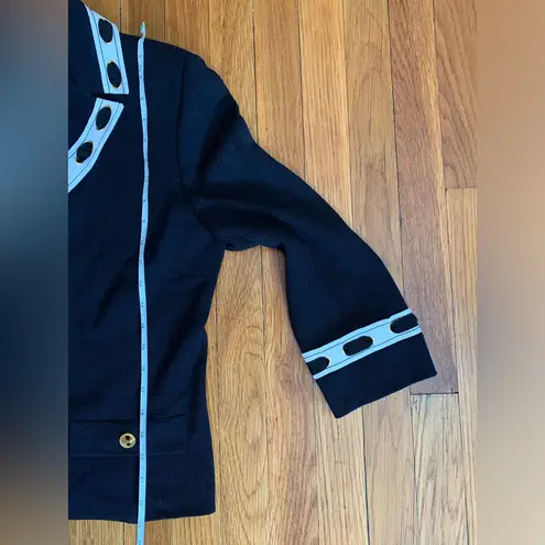 St. John Collection Santana Knit Navy Blazer Sz 10 with matching skirt