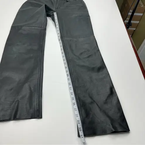 Hugo Buscati Faded Black Leather Pant Womens Size 4 Lined Pockets Zipper *FLAWS - Image 8
