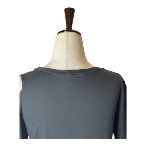 LNA Shirt Women XS Gray Cotton Cut Out Neckline Lightweight Tee Punk Athleisure