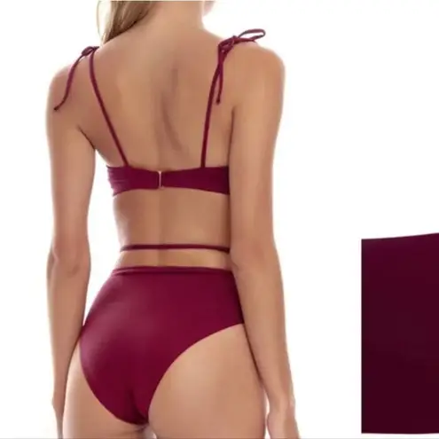 Agua Bendita Safire Red Strappy Bikini Swimsuit Bottoms Size XL