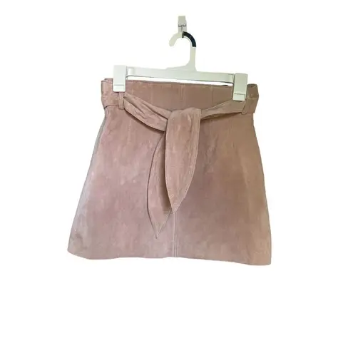 NWT BlankNyc Leather Suede Candy Blush Pink Mini Skirt Size 25 Tan