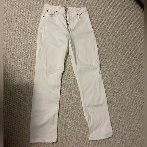 AGOLDE NWOT  Riley Long High Rise Straight Jean - Sour Cream (White)