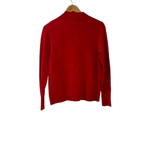 Riley & Rae Sweater Women's Size S Red Mockneck Knit Plaid Bow Christmas NEW