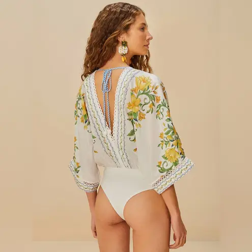 Farm Rio Off-White Sicily Bodysuit S