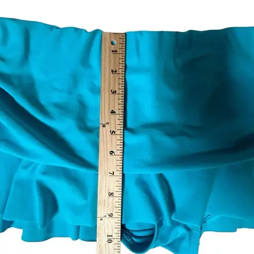 Catalina Swim Skirt Turquoise Blue Ruched Sides Modest Bikini Bottom Size XL