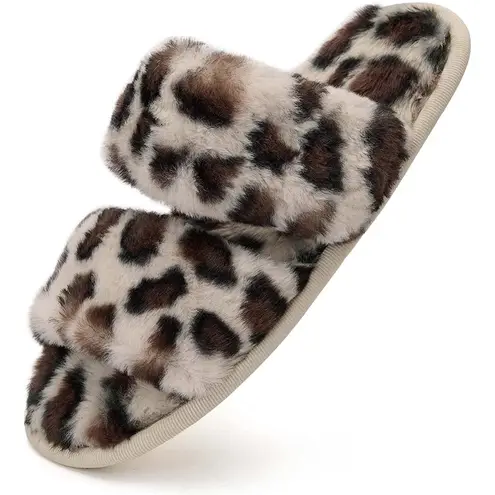 Open Toe Fluffy Slippers
