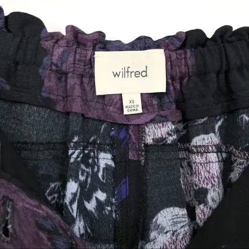 Wilfred Marais Floral Crop Pant Black Purple XS