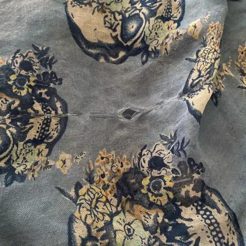 Olsenboye Womens Infinity Scarf Blue Skull Skulls Print 33x48 One Small Hole