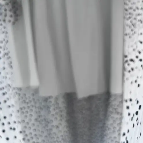 Exlura White Pollka Dot Pleated Tiered Aline Maxi Skirt Lined Size XXL