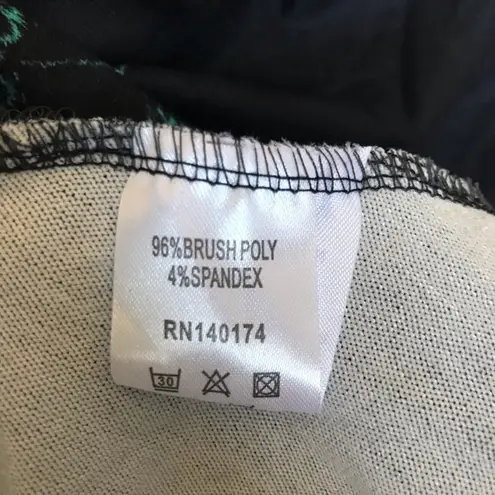 Reborn Midi Dress with Batwing Hem and 3/4 Sleeves Black Turquoise Floral 3X