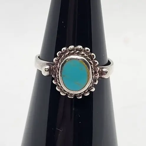 Sterling Silver & Turquoise Southwestern Ring (5) Blue