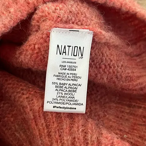 Nation Ltd Tessa Baby Alpaca Blend Sweater Hoodie | Geranium Pink | XS