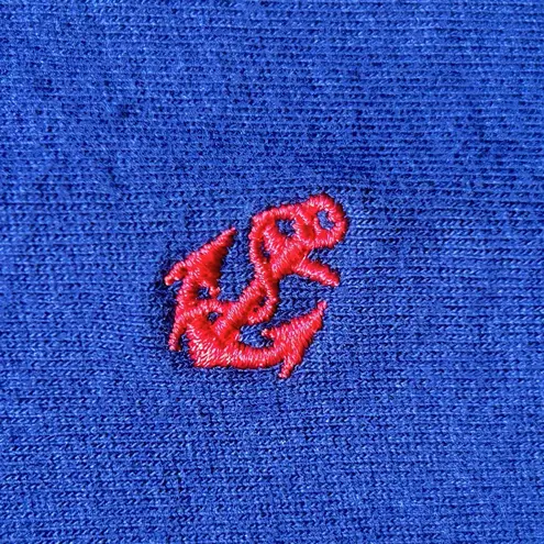 Quacker Factory Women's Embroidered Anchors Navy Blue Nautical Tank Dress Medium