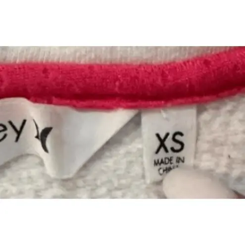 HURLEY Zip Up Hoodie Sweatshirt Womens Cream Full Zip Athleisure Relaxed Size XS White