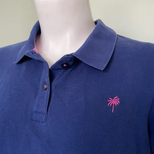 Lilly Pulitzer  Shrunken Navy Blue Polo Shirt Large