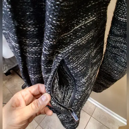 DEX Black White Tweed Knit Suit Blazer with Metal Embellishment Wool Size M