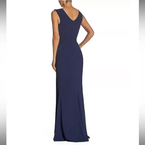 Dress the Population NWT  Sandra Plunging V Neck Gown Dress New Formal Navy Blue